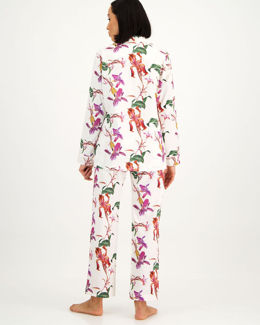 Womens Long Pyjamas - Iris White
