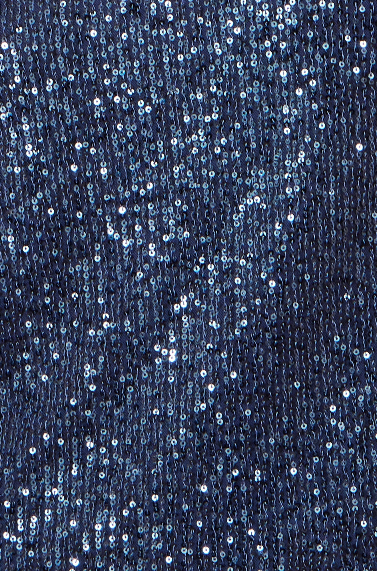 Yumi Navy Sequin Top With Sheer Sleeves And Cut Out Back