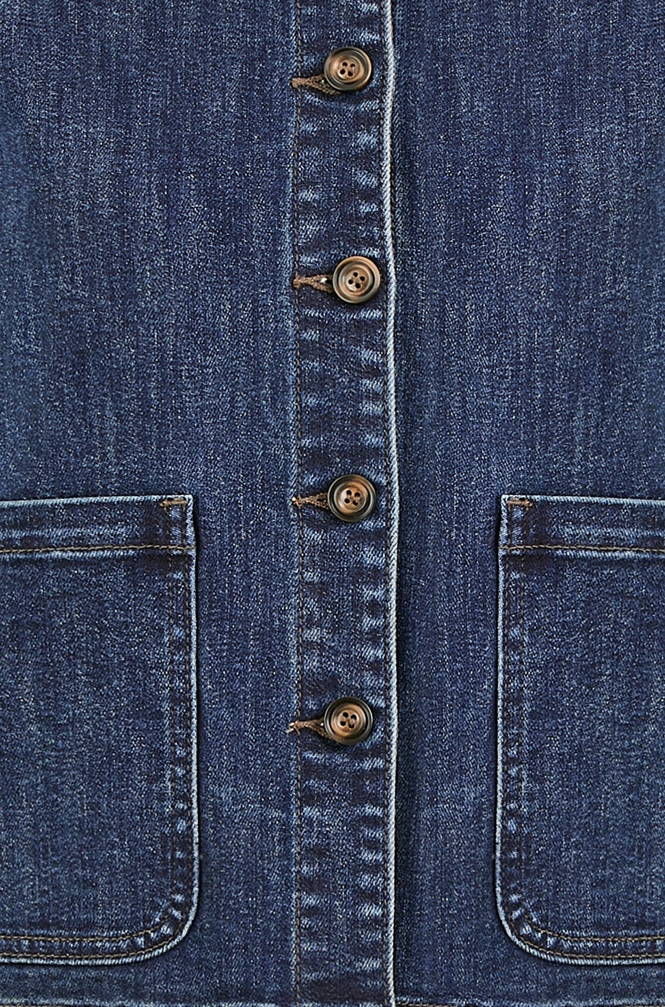 Yumi Blue Denim Jacket With Patch Pockets