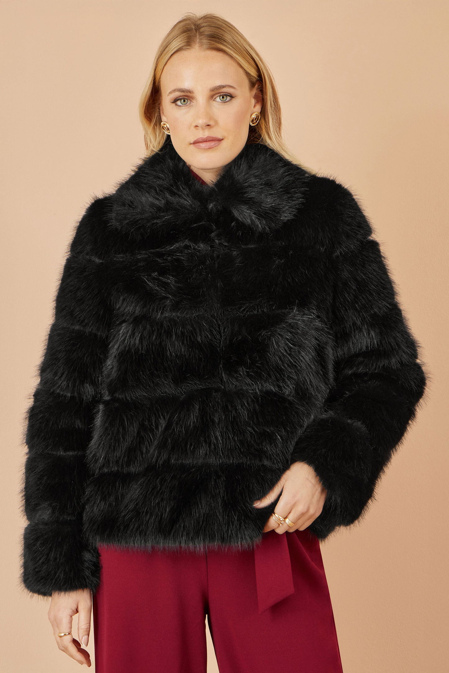 Yumi Black Luxe Faur Fur Coat