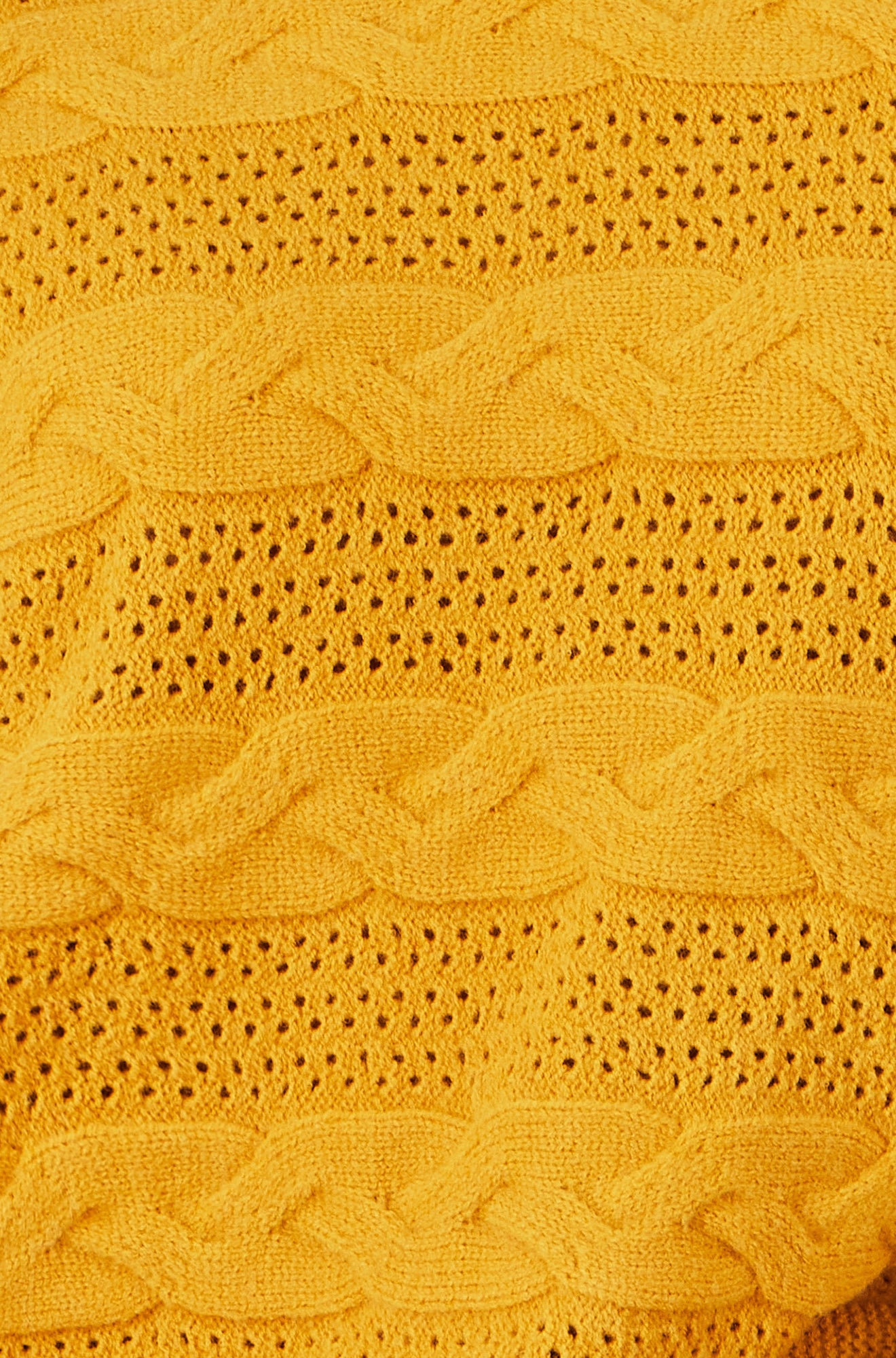 Yumi Mustard Cable Knit Relaxed Fit Jumper