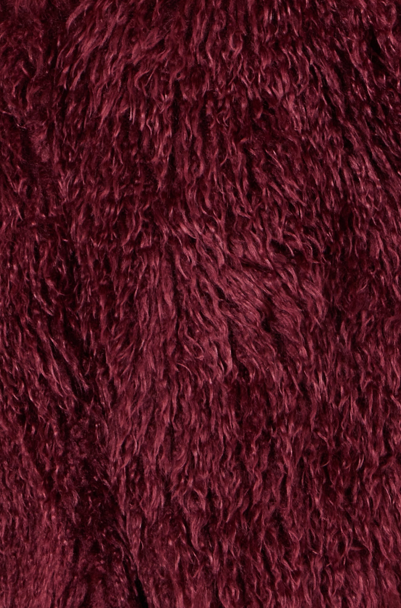 Yumi Burgundy Luxe Fluffy Faux Fur Coat