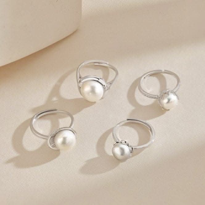 Adjustable Fresh Water Pearl Flower Ring ERLR002