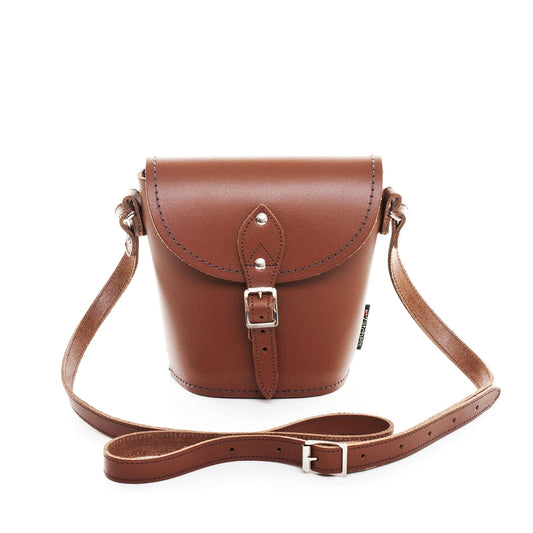 Handmade Leather Barrel Bag - Chestnut