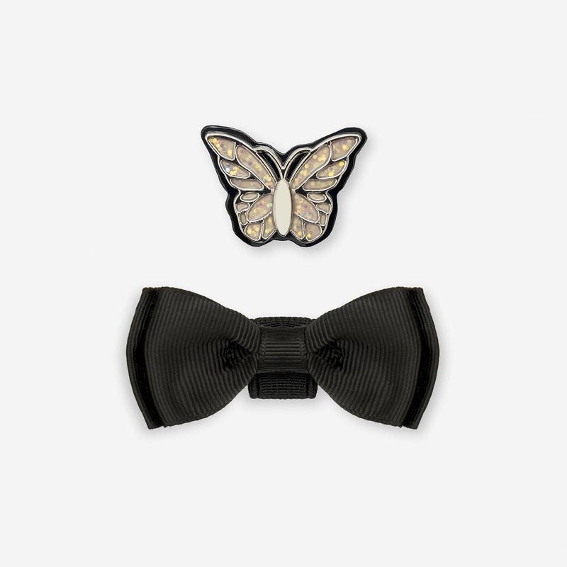 Lelli Kelly Girls Delilah 3 Colour Changing Butterfly Charm Chunky Black Patent School Shoes