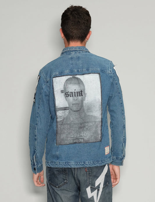 Patched Denim Overshirt