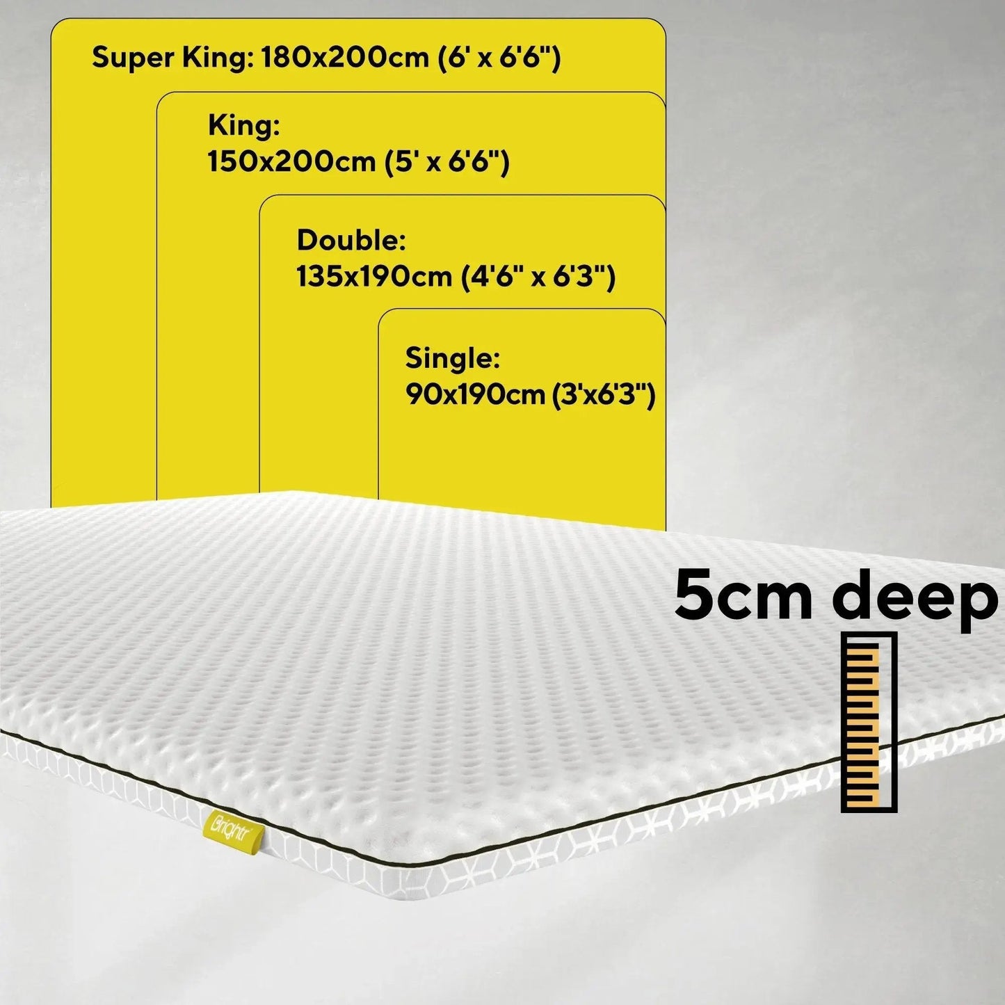 Brightr® Titan 2 in 1 Mattress Firm Mattress Topper - Medium/Firm