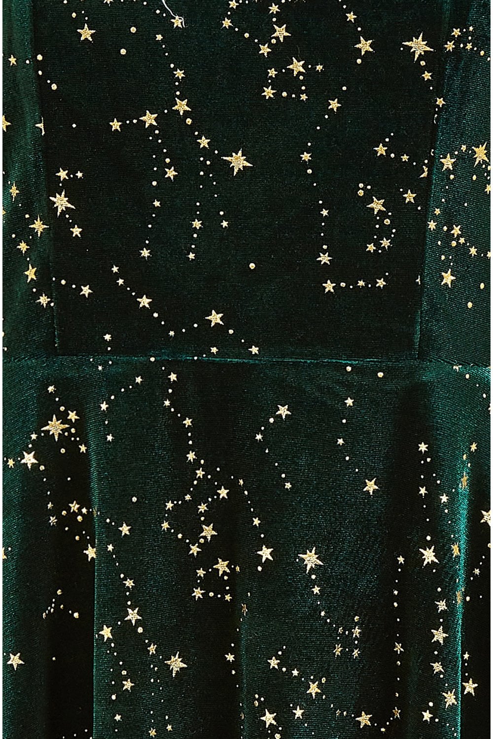 Mela Green Star Foil Print Long Sleeve Skater Dress