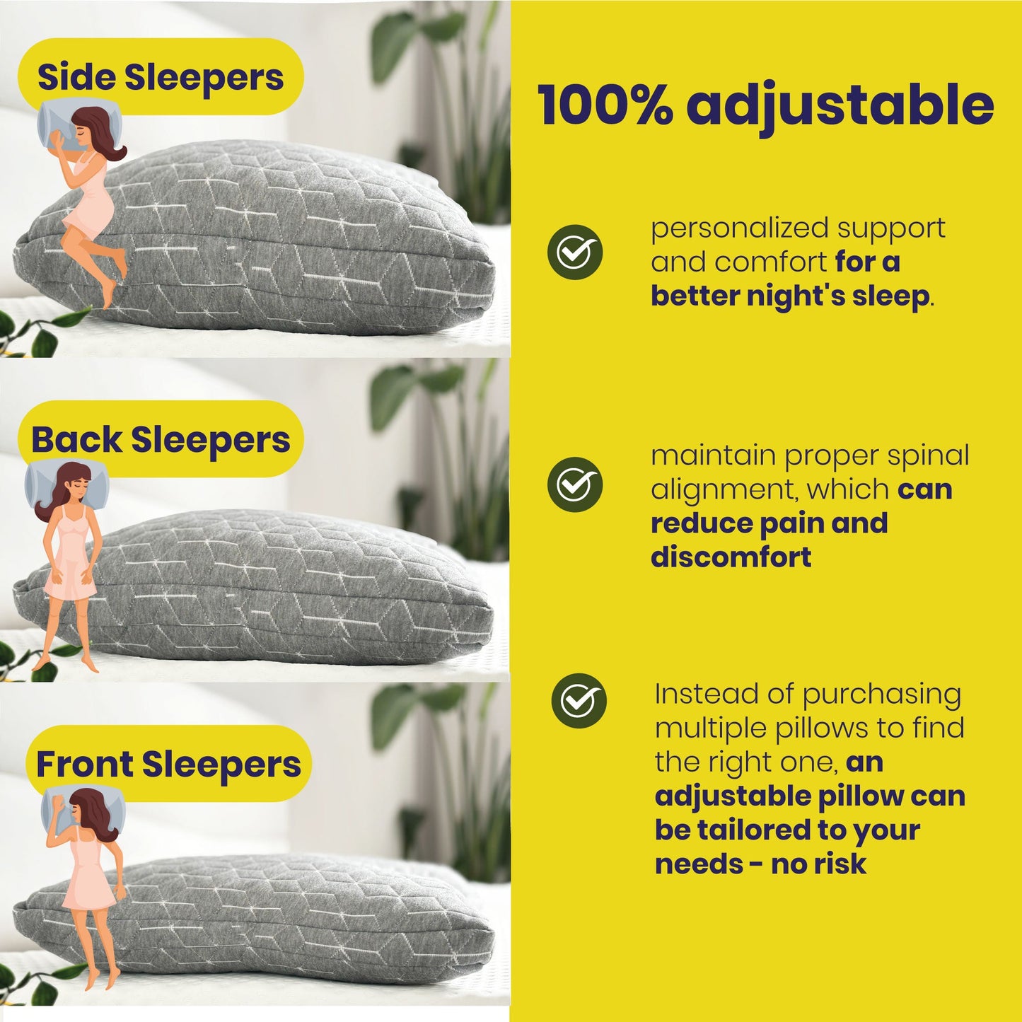 Brightr® MoonHug Adjustable Memory Foam pillow