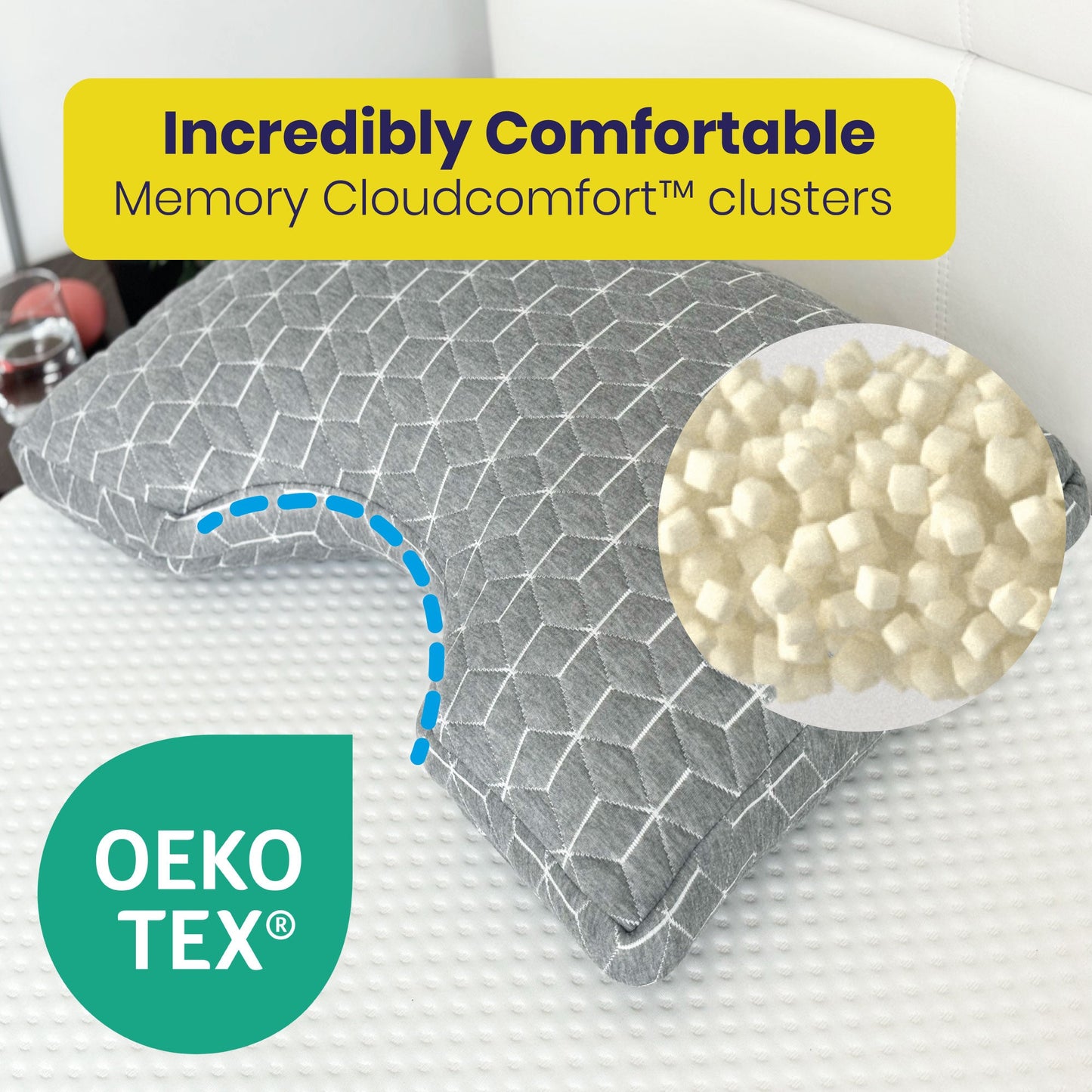 Brightr® MoonHug Adjustable Memory Foam pillow