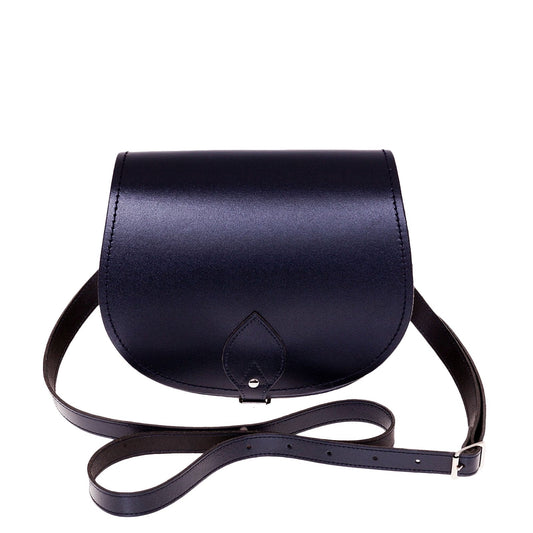 Handmade Leather Saddle Bag - Navy