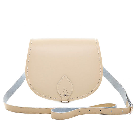Handmade Leather Saddle Bag - Pastel Cream