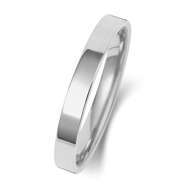 Wedding Band Platinum Flat Court 2.5mm-1.15 Wedding Ring WP122L