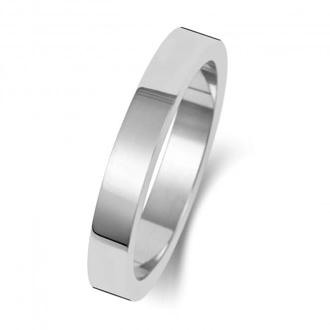 Wedding Band Platinum Flat Flat 3mm-1.7 Wedding Ring WP173H