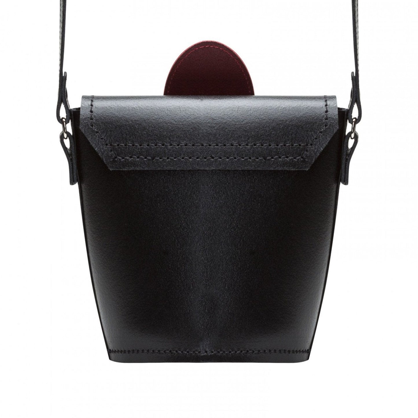 Handmade Leather Daisy Barrel Bag - Poppy - Red