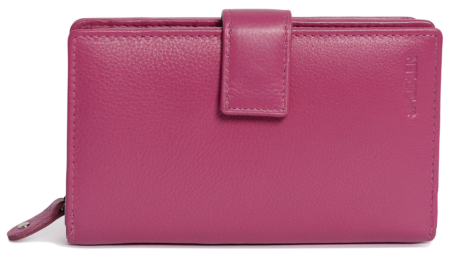Mid-Size Leather Purse Wallet "Holly" – Handmade by Saddler | RFID Protected & Gift Boxed