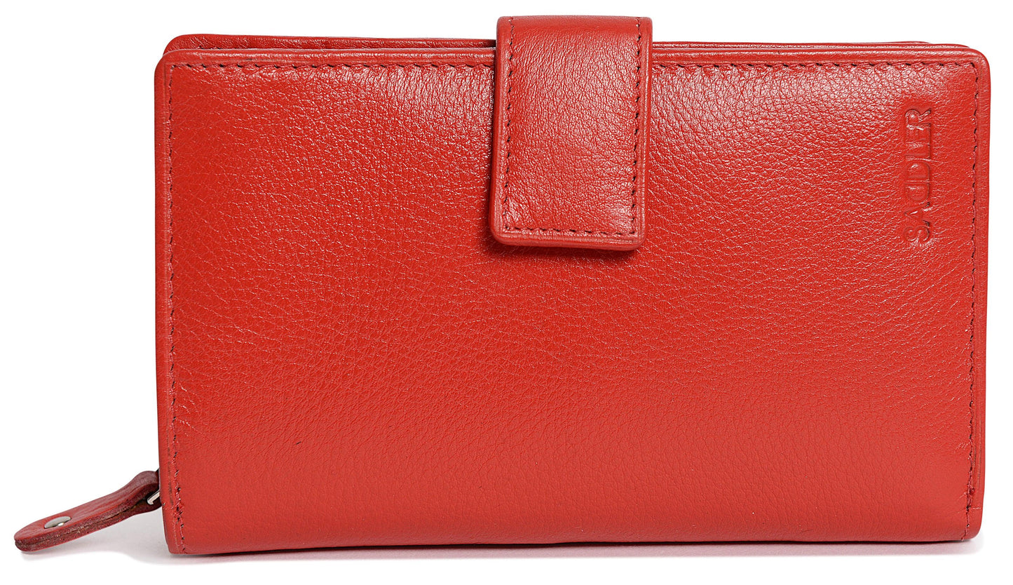 Mid-Size Leather Purse Wallet "Holly" – Handmade by Saddler | RFID Protected & Gift Boxed
