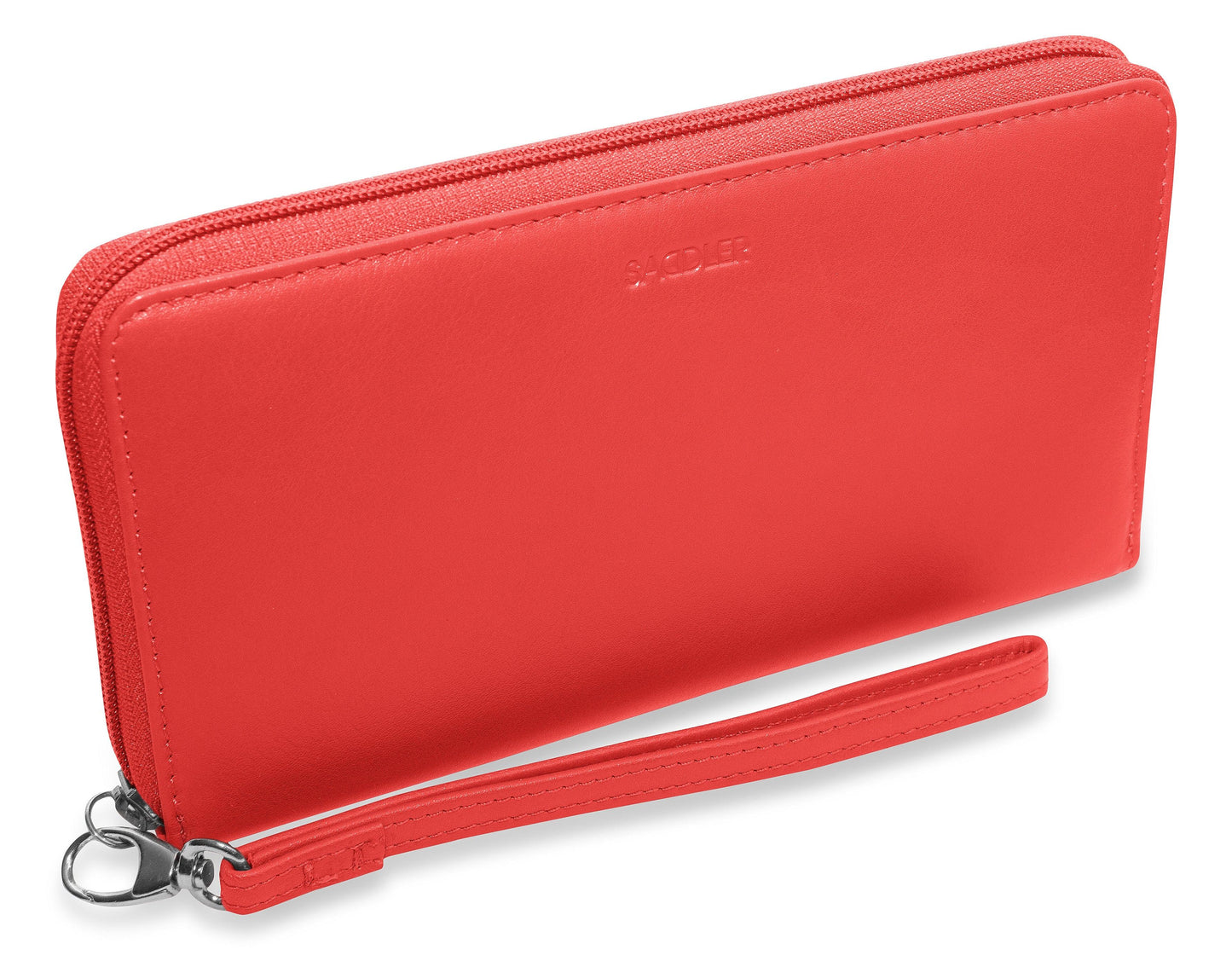 SADDLER SOPHIA Leather Zip Around Purse - 15 Card slots, Mobile Phone Pocket, Detachable Wrist Strap- RFID Protected
