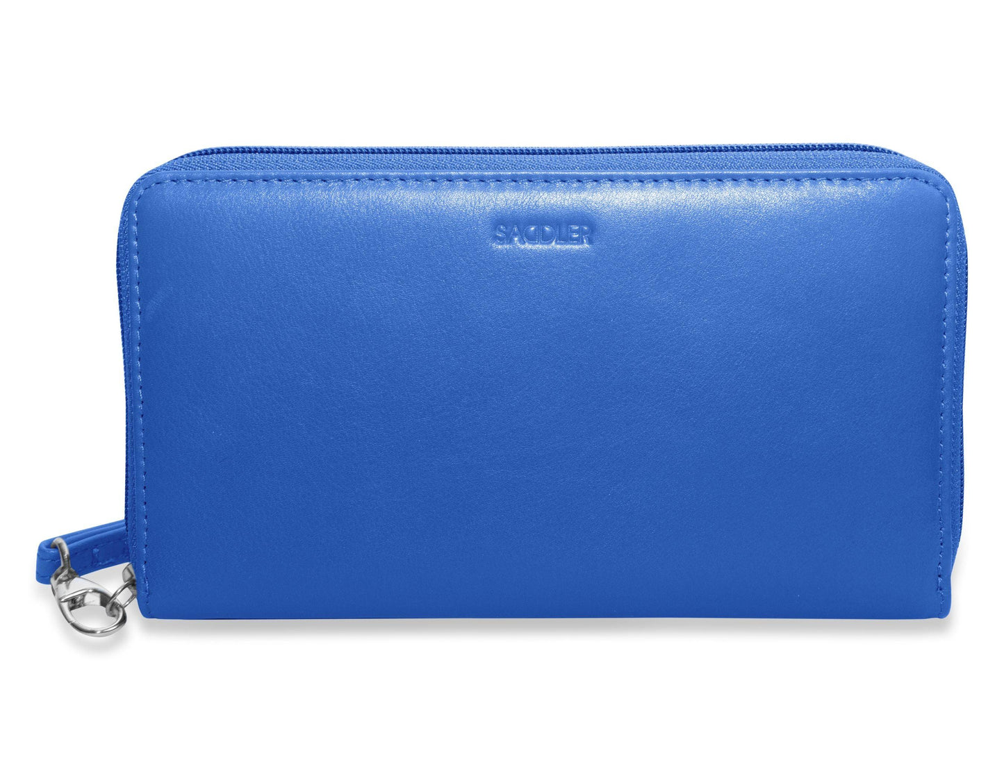 SADDLER SOPHIA Leather Zip Around Purse - 15 Card slots, Mobile Phone Pocket, Detachable Wrist Strap- RFID Protected