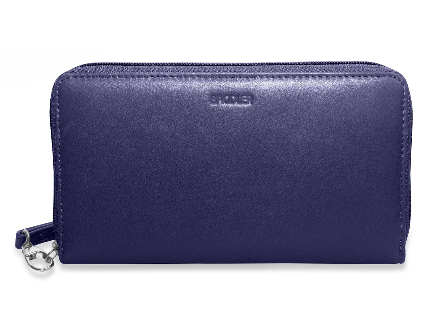 SADDLER SOPHIA Leather Zip Around Purse - 15 Card slots, Mobile Phone Pocket, Detachable Wrist Strap- RFID Protected