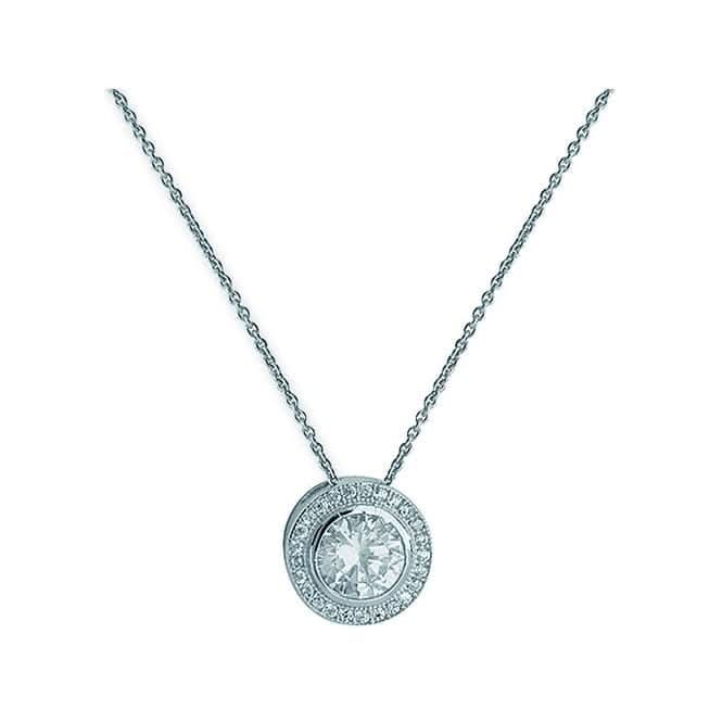 Acotis Silver Pendant Rhodium Plated Zirconia G3287