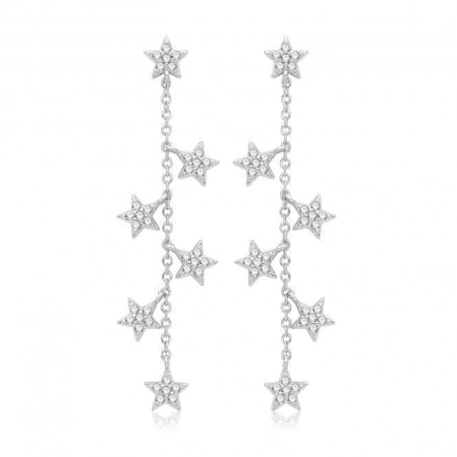 Acotis Silver Drop Rhodium Plated Stars G51359