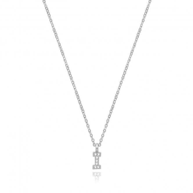 Acotis Silver Necklace Rhodium Plated Zirconia Initial G3395/I