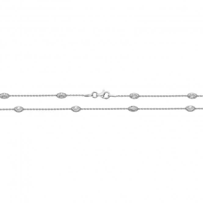 Acotis Silver Chain Station Oval Moon G1302