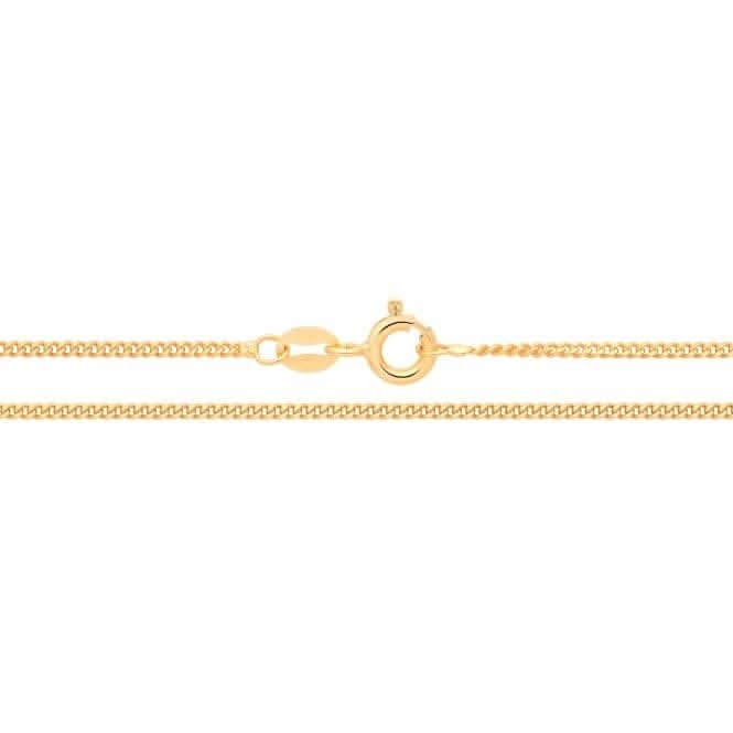 Acotis Silver Chain Yellow Gold Plated Fine Curb G1058Y