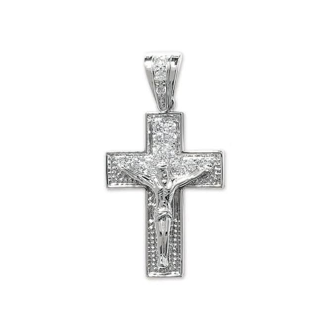 Acotis Silver Cross with Zirconia Stones Pendant G6017