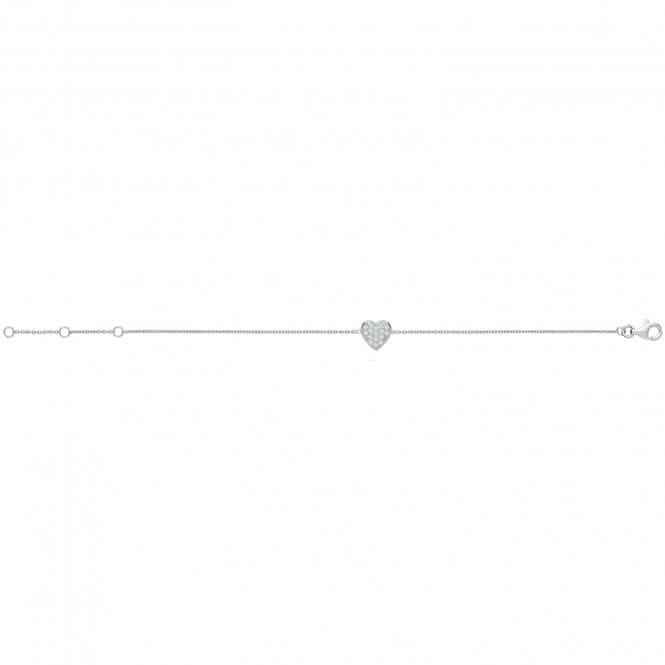 Acotis Silver Heart Bracelet with Zirconia Stones G3358B