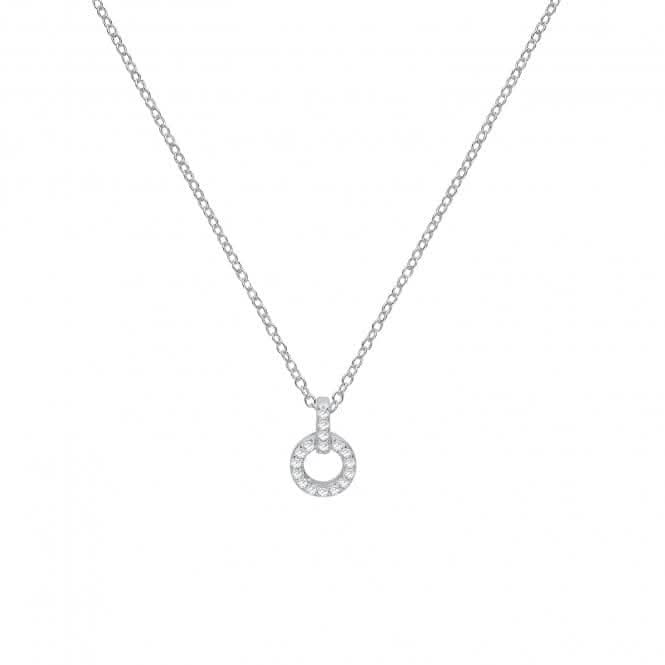 Acotis Silver Necklace Zirconia Open Circle G3366