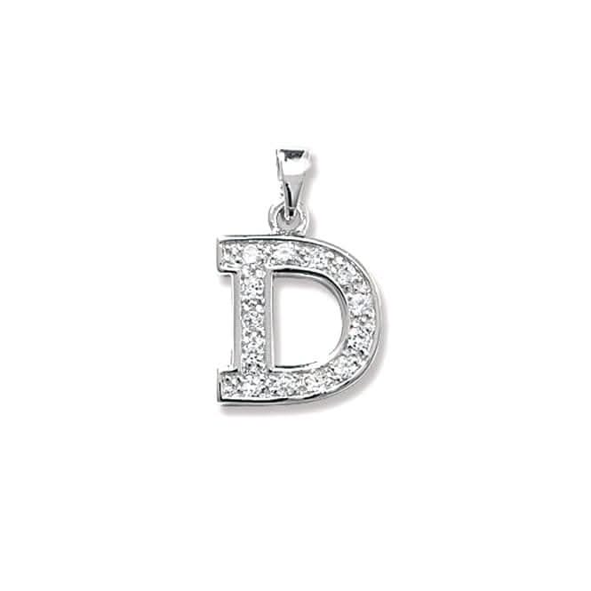 Acotis Silver Pendant Zirconia Initial G6124/D