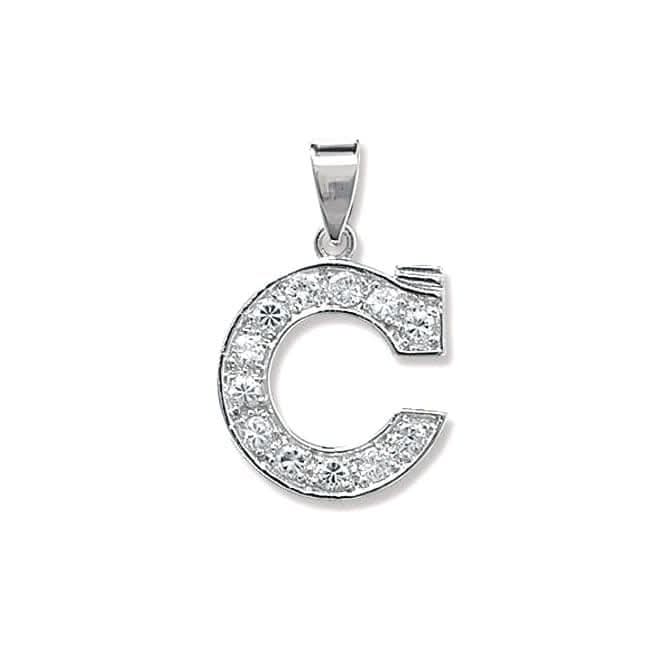 Acotis Silver Pendant Zirconia Initial with Letter Charm G6125/C