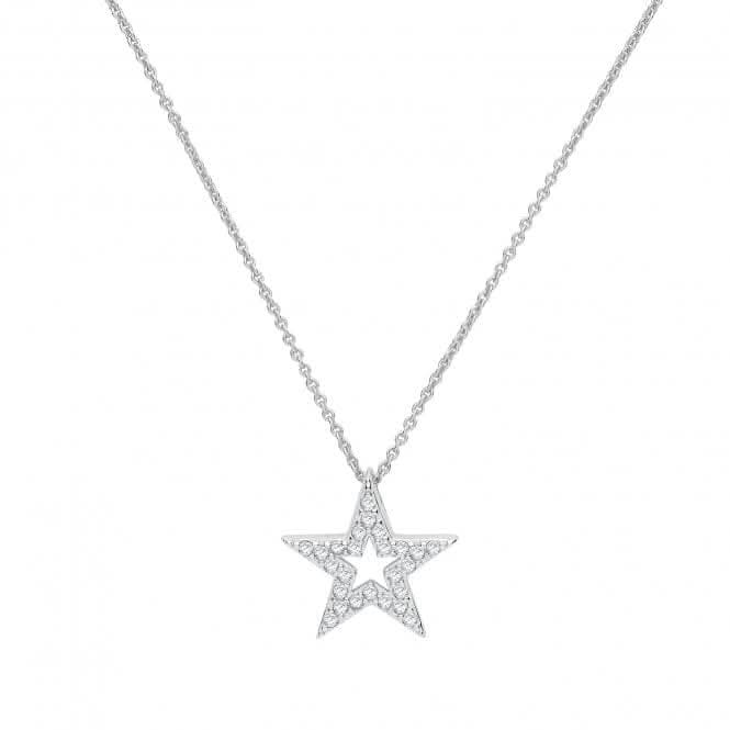 Acotis Silver Necklace Star with Zirconia Accent G3370