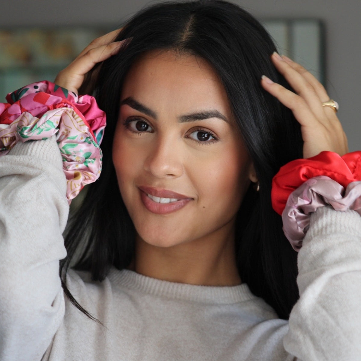 Cloud Satin Hair Scrunchie Set (set of 3) - Scarlett Fern