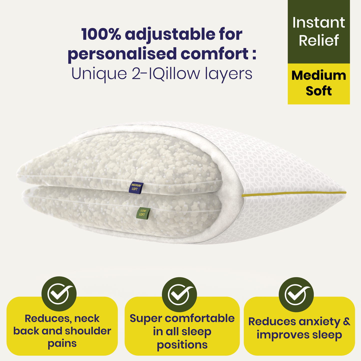Brightr® Stella Hybrid Adjustable Pillow