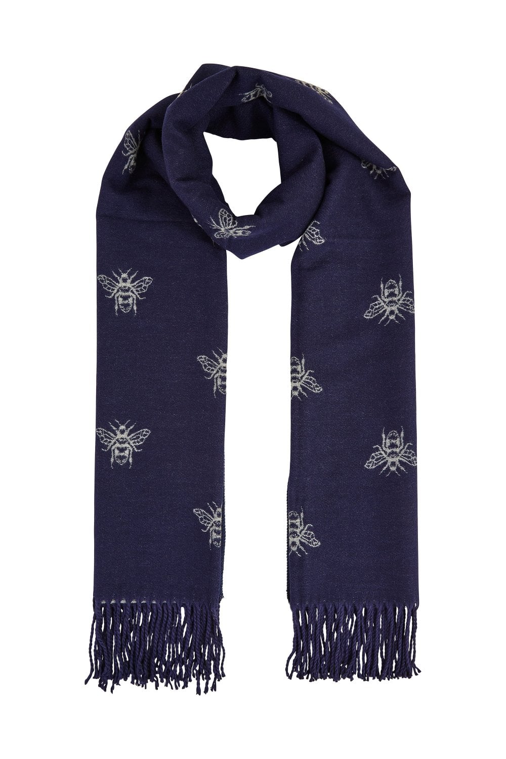 Yumi Navy Two Tone Bee Scarf