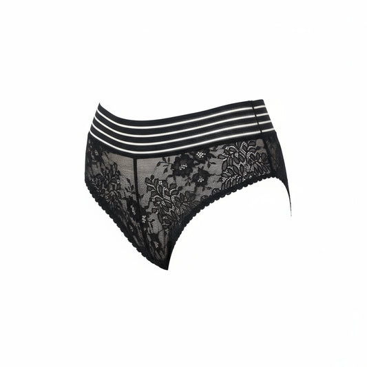 Forget Me Not  High Waist Brazilian  Women's Knickers in Black