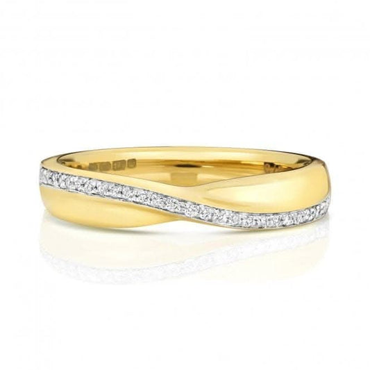 Wedding Band 18ct Gold Crossover Band Ring WQ241/I