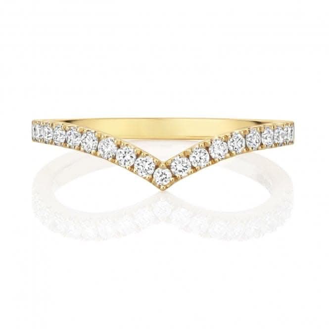 Wedding Band 18ct Gold Diamond Wishbone Ring WQ279