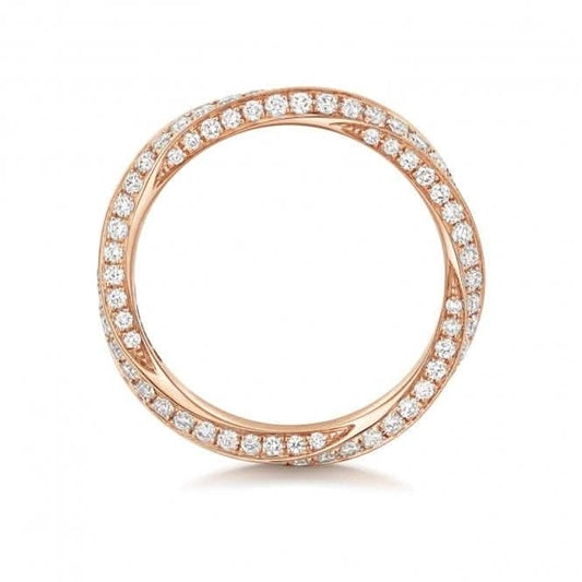 Wedding Band 18ct Rose Gold Diamond Twist Ring WQ278R