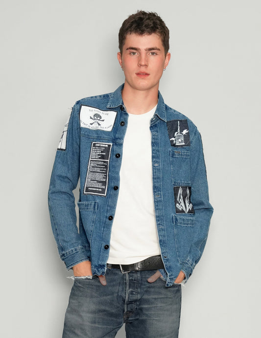 Patched Denim Overshirt