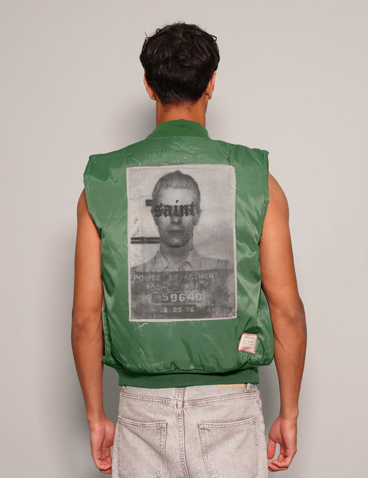 'Saint' Bomber Gilet in Green