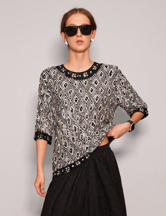Vintage Sequinned Top