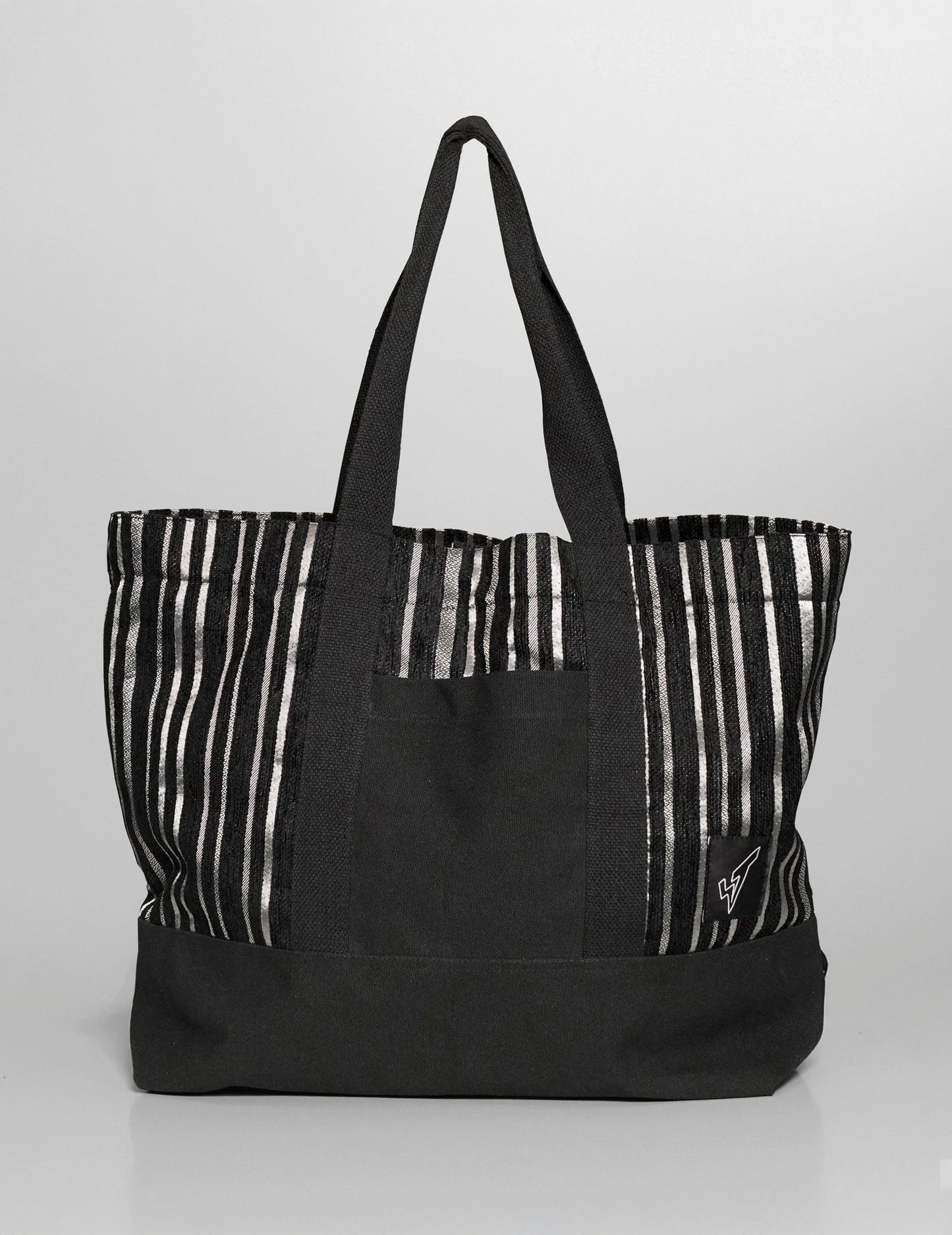 ST Tote Bag in Cotton & Velvet Jacquard Stripe