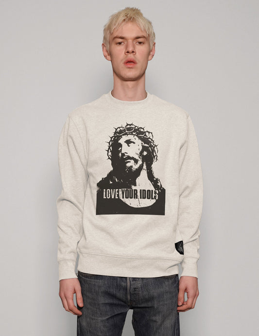 "Love Your Idols" Sweatshirt in Ecru