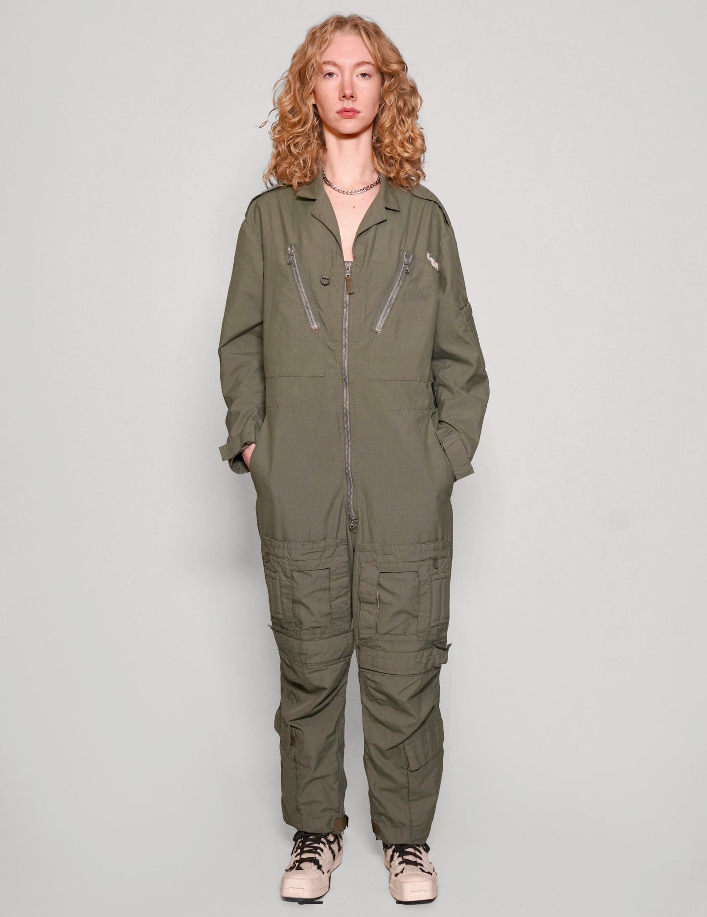 Khaki Party Back Jumpsuit