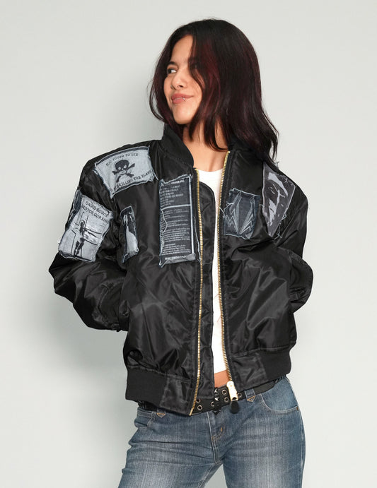 MA 1 Patched Bomber in Black