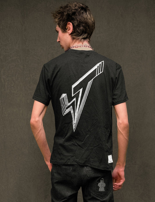 'The King' Portrait T-Shirt - Black